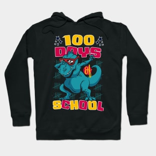 100 Days of school featuring a T-rex dino Dabbing #4 Hoodie